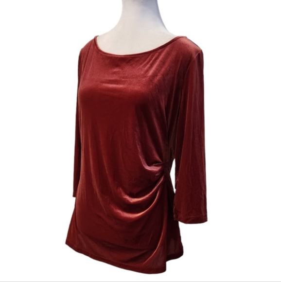Jones New York Velvet Top with Rouching at front - Picture 2 of 6